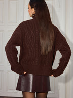 Pull Torsadé Margaux à Col Roulé, vue 7