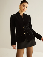 Blazer Isaline en Velours à Col Montant, vue 1