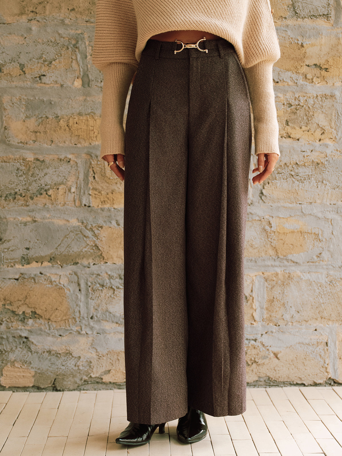 Pantalon Large Eulalie à Taille Haute, vue 2
