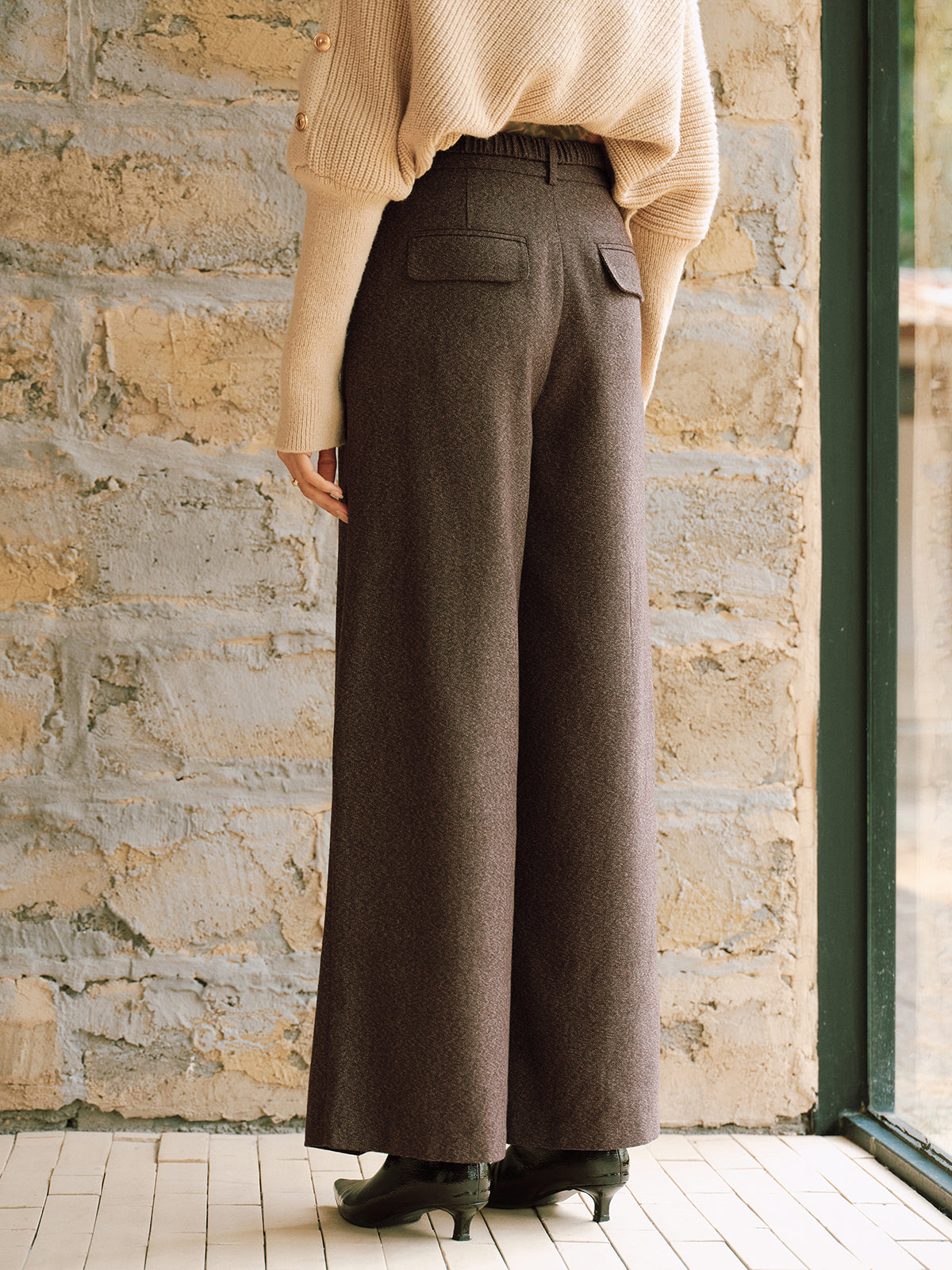 Pantalon Large Eulalie à Taille Haute, vue 5