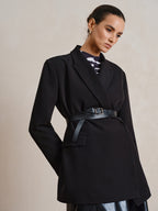 Blazer Ceinturé Éléonore à Revers, vue 3