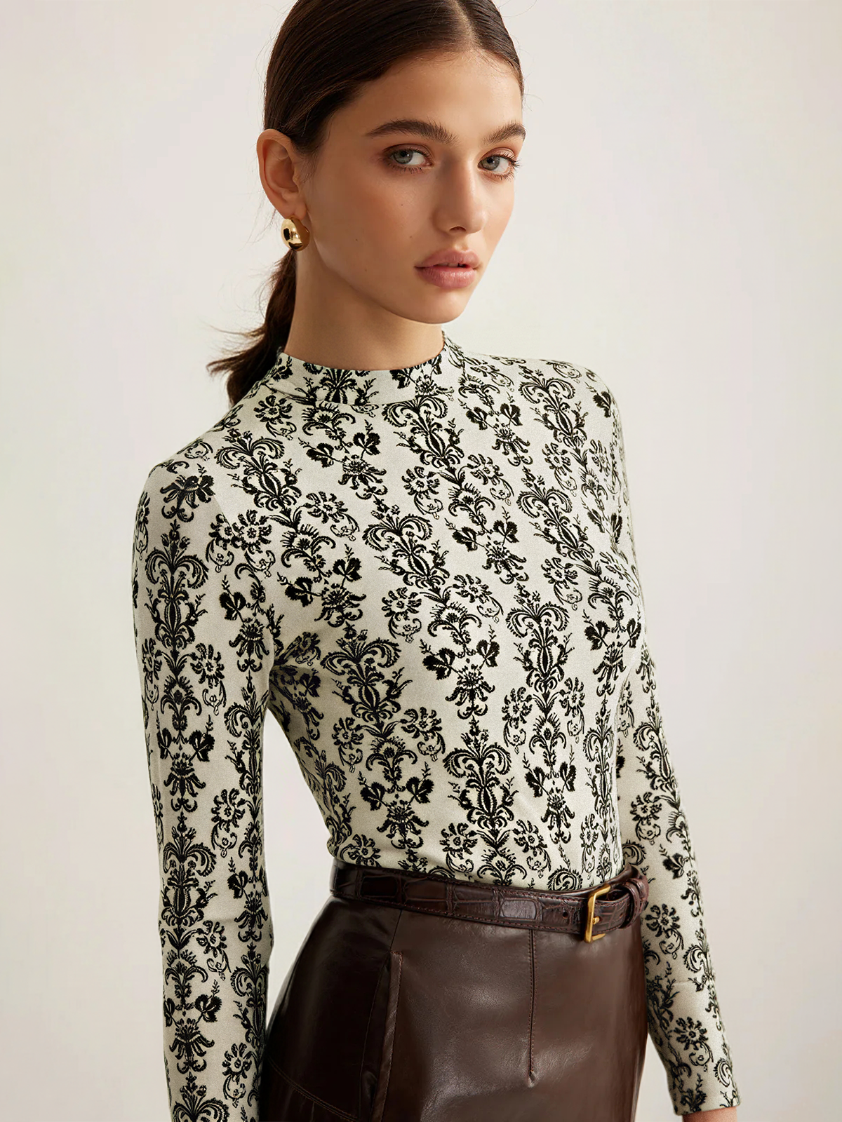 Top Ludivine à Motif Damassé, vue 1