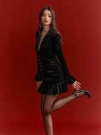 Robe Blazer Rosalie en Velours à Basque Volantée, vue 2