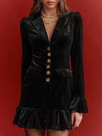 Robe Blazer Rosalie en Velours à Basque Volantée, vue 5