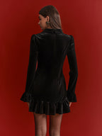 Robe Blazer Rosalie en Velours à Basque Volantée, vue 6