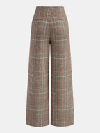 Pantalon Large Jeanne à Carreaux et Fentes, vue 2