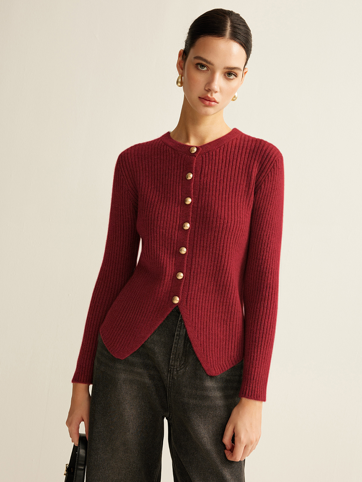 Cardigan Laure Fendu à Boutons, vue 7