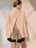 Blazer Faustine en Lin à Dos Dentelle, vue 1