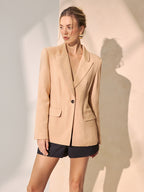 Blazer Faustine en Lin à Dos Dentelle, vue 4