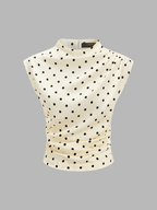 Blouse Marine à Pois et Fronces, vue 2