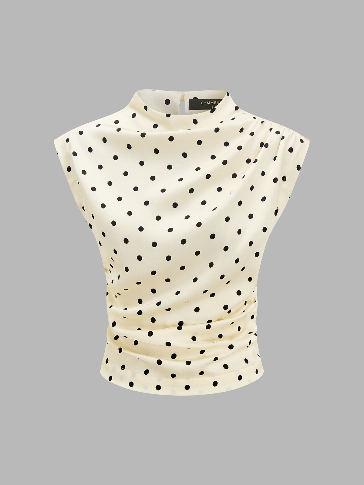 Blouse Marine à Pois et Fronces, vue 2