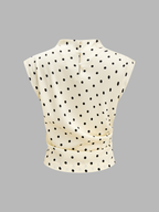 Blouse Marine à Pois et Fronces, vue 4