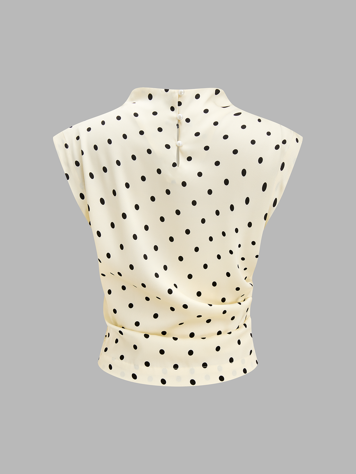 Blouse Marine à Pois et Fronces, vue 4
