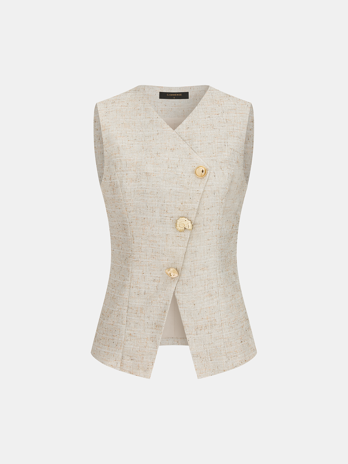 Gilet Pénélope Texturé à Boutonnage Asymétrique, vue 2