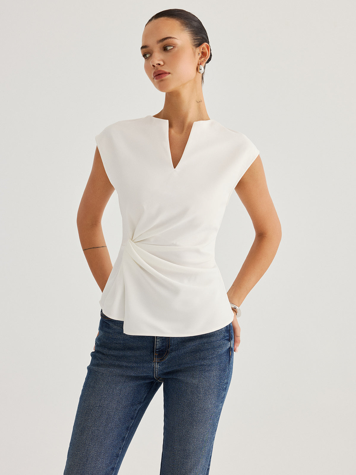 Blouse Lison Sans Manches à Taille Torsadée, vue 5