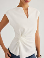 Blouse Lison Sans Manches à Taille Torsadée, vue 3