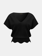 Top Maille Céleste à Finition Festonnée, vue 2
