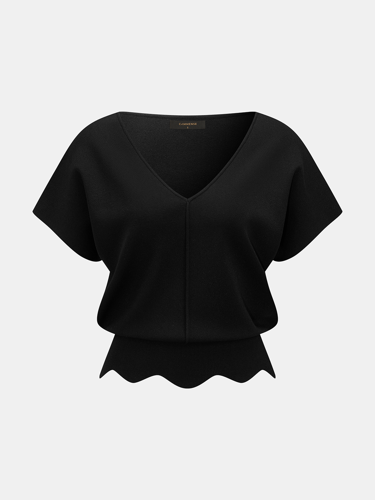 Top Maille Céleste à Finition Festonnée, vue 2
