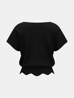 Top Maille Céleste à Finition Festonnée, vue 3