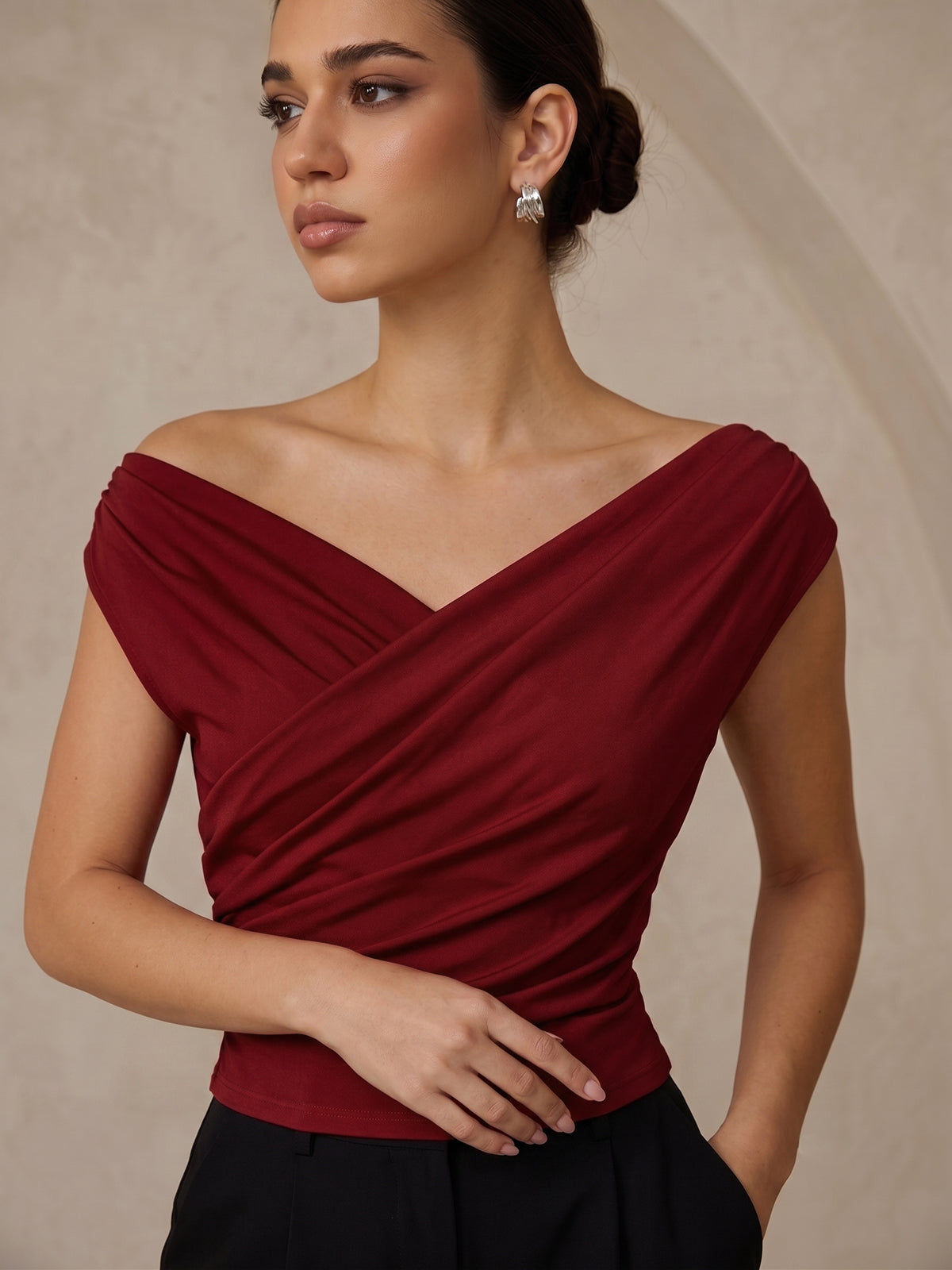 Blouse Asymétrique Salomé à Fronces, vue 8