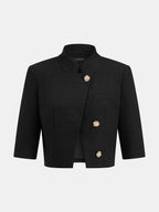 Blazer Ophélie à Col Montant et Boutons Dorés, vue 2