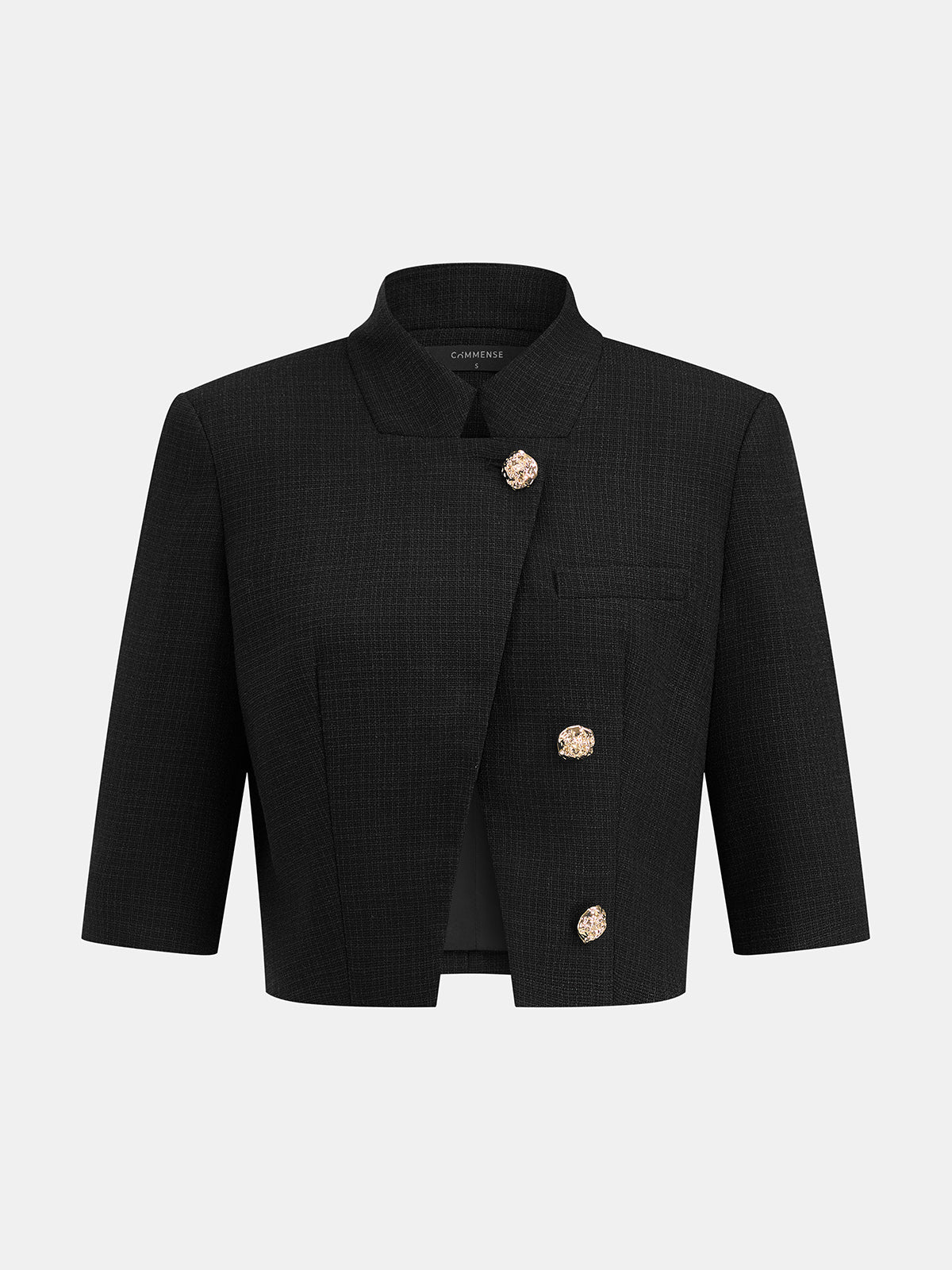Blazer Ophélie à Col Montant et Boutons Dorés, vue 2
