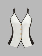 Gilet Caraco Cécile à Boutons Dorés, vue 2