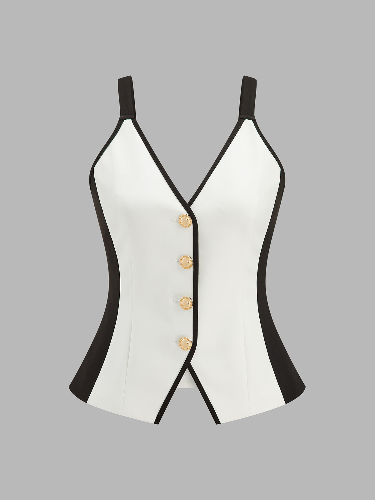 Gilet Caraco Cécile à Boutons Dorés, vue 2