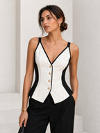 Gilet Caraco Cécile à Boutons Dorés, vue 1