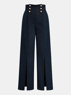 Pantalon Large Zélie à Fentes Frontales, vue 2