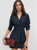 Blouse Cache-Cœur Gabrielle à Taille Froncée, vue 1