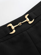 Pantalon Droit Ombeline à Boucle Dorée, vue 3