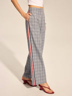 Pantalon Droit Eugénie à Carreaux et Bande Latérale, vue 2