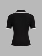 Polo en Maille Héloïse à Zip Contrasté, vue 3