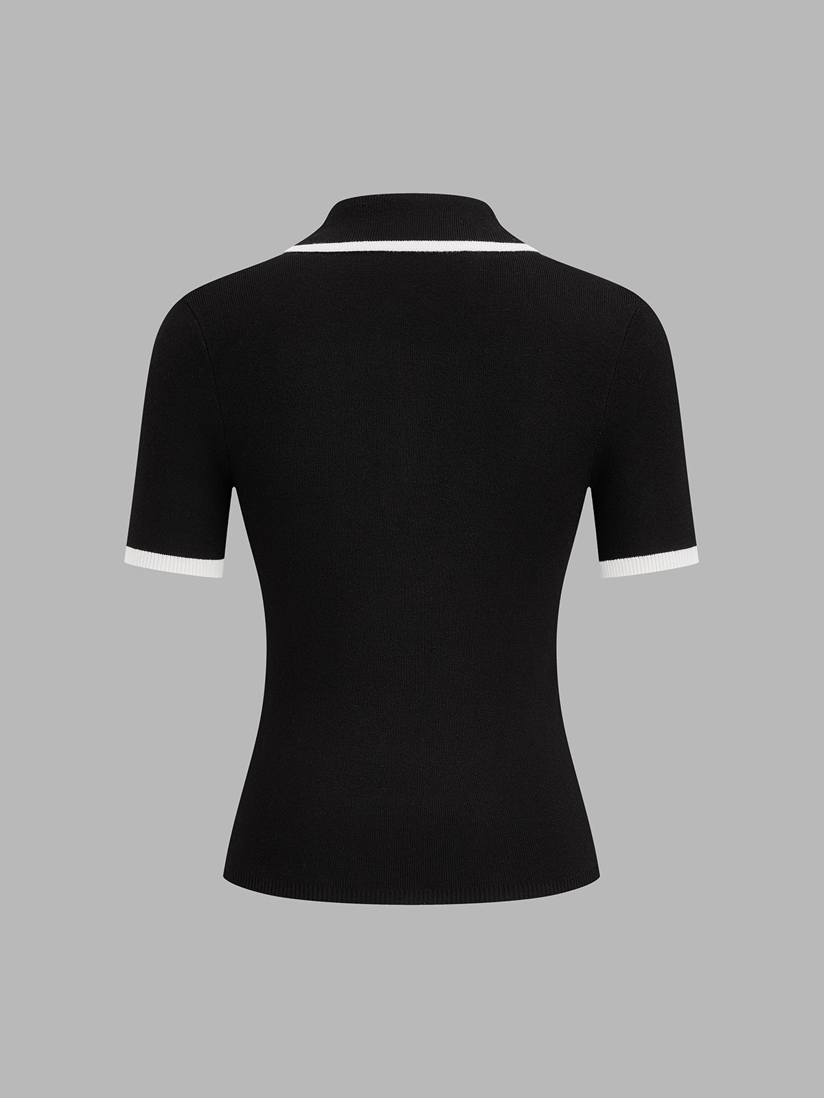 Polo en Maille Héloïse à Zip Contrasté, vue 3