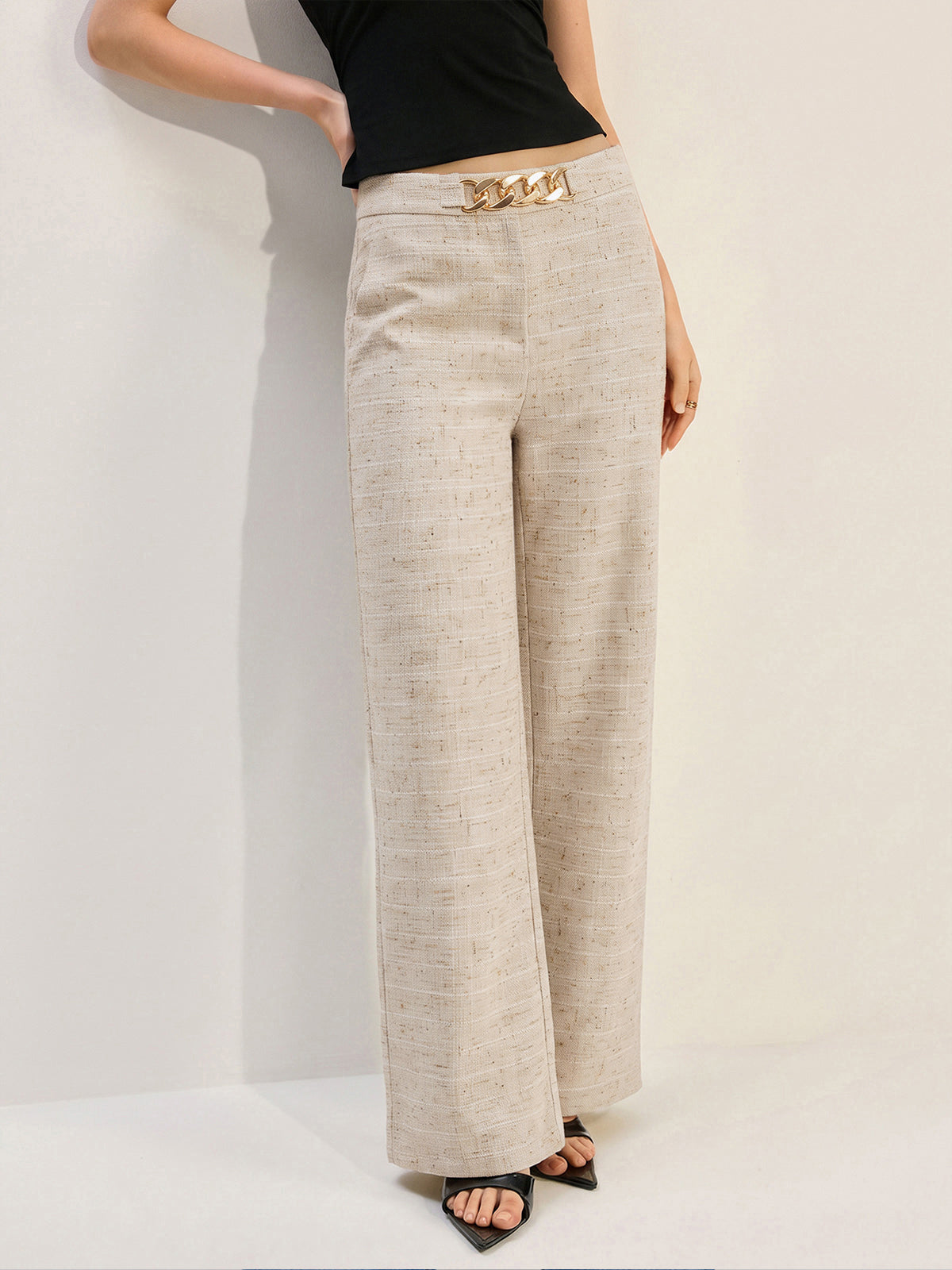 Pantalon Large Rosalie à Chaîne Dorée, vue 1