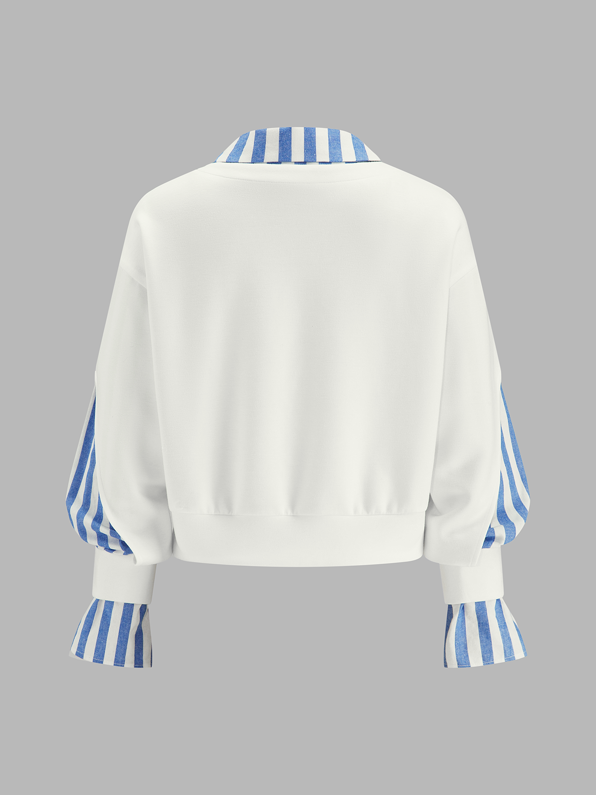 Sweat Romane Effet Chemise Rayée, vue 3