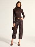 Pantalon Court Hortense en Simili Cuir, vue 1