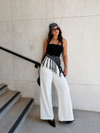 Pantalon Large Adèle à Ligne Épurée, vue 2