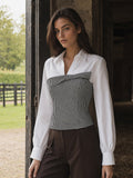 Blouse Célestine à Col Contrasté, vue 1