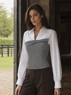 Blouse Célestine à Col Contrasté, vue 1