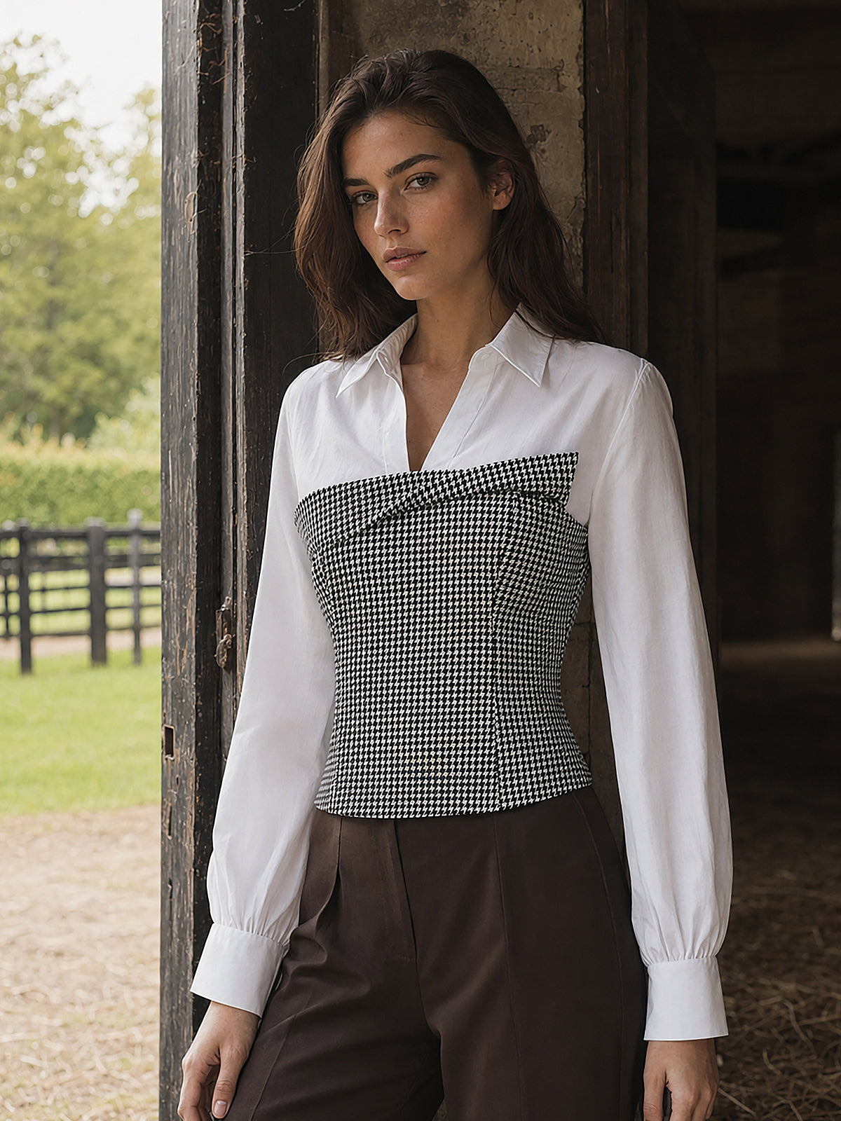 Blouse Célestine à Col Contrasté, vue 1