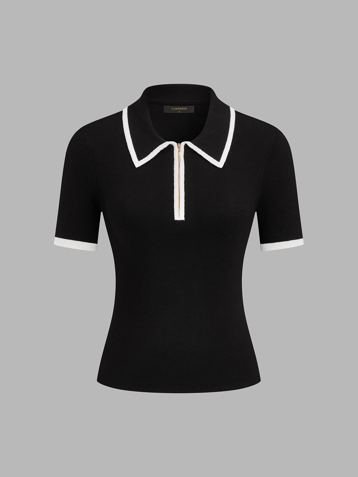 Polo en Maille Héloïse à Zip Contrasté, vue 2