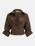 Chemise Courte Noémie à Col Structuré, vue 1