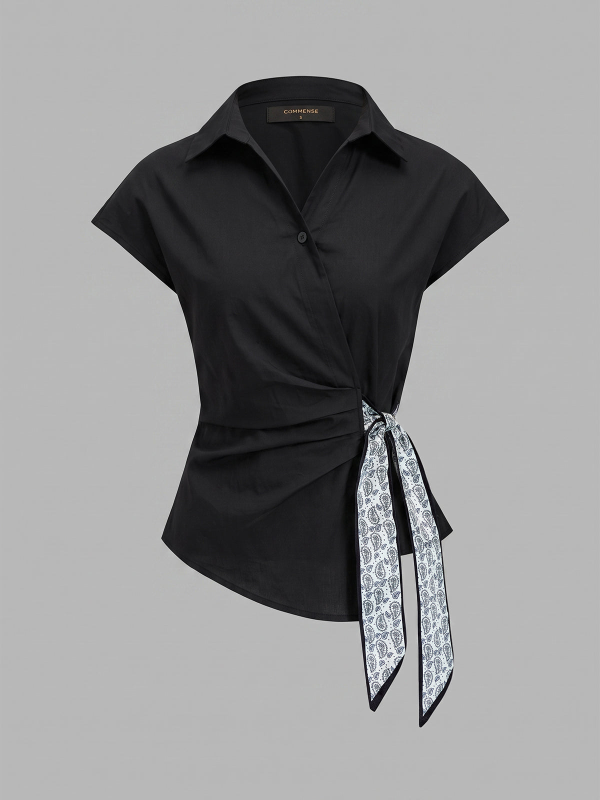 Blouse Cache-Cœur Violette Imprimé Cachemire, vue 5