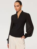 Blouse Estelle à Manches Voile et Zip, vue 3
