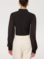 Blouse Estelle à Manches Voile et Zip, vue 4