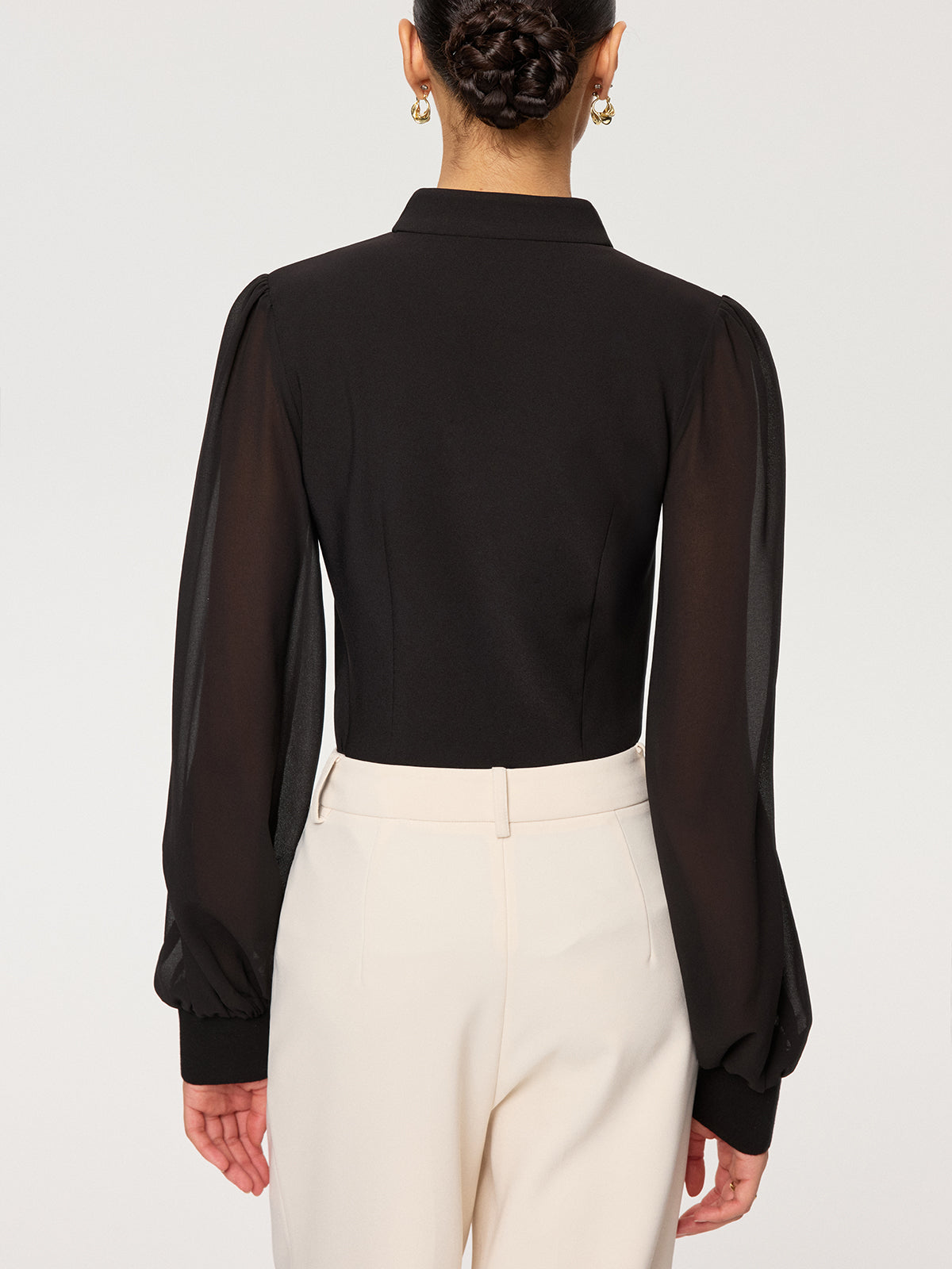 Blouse Estelle à Manches Voile et Zip, vue 4