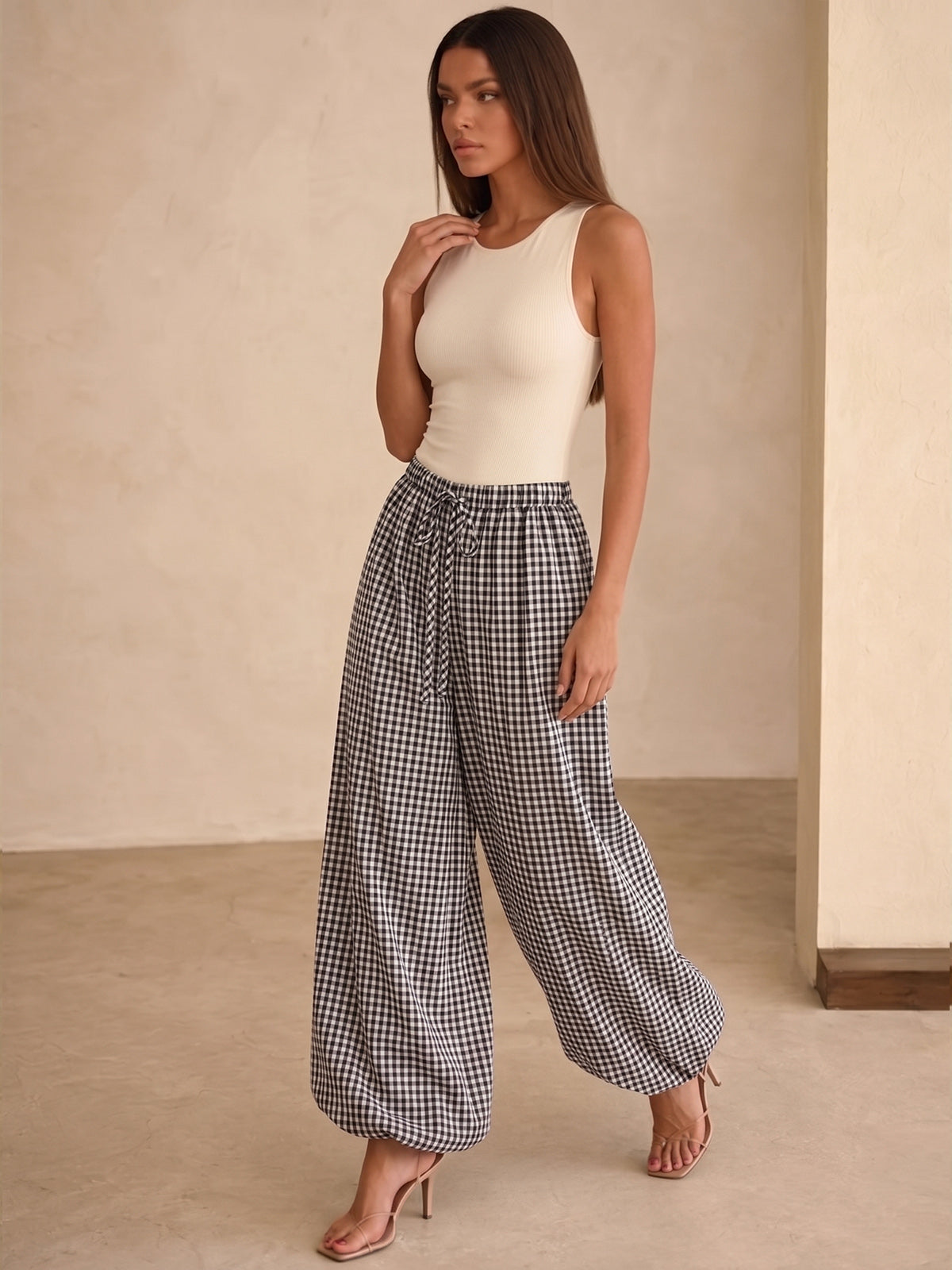 Pantalon Ballon Léontine à Carreaux, vue 6