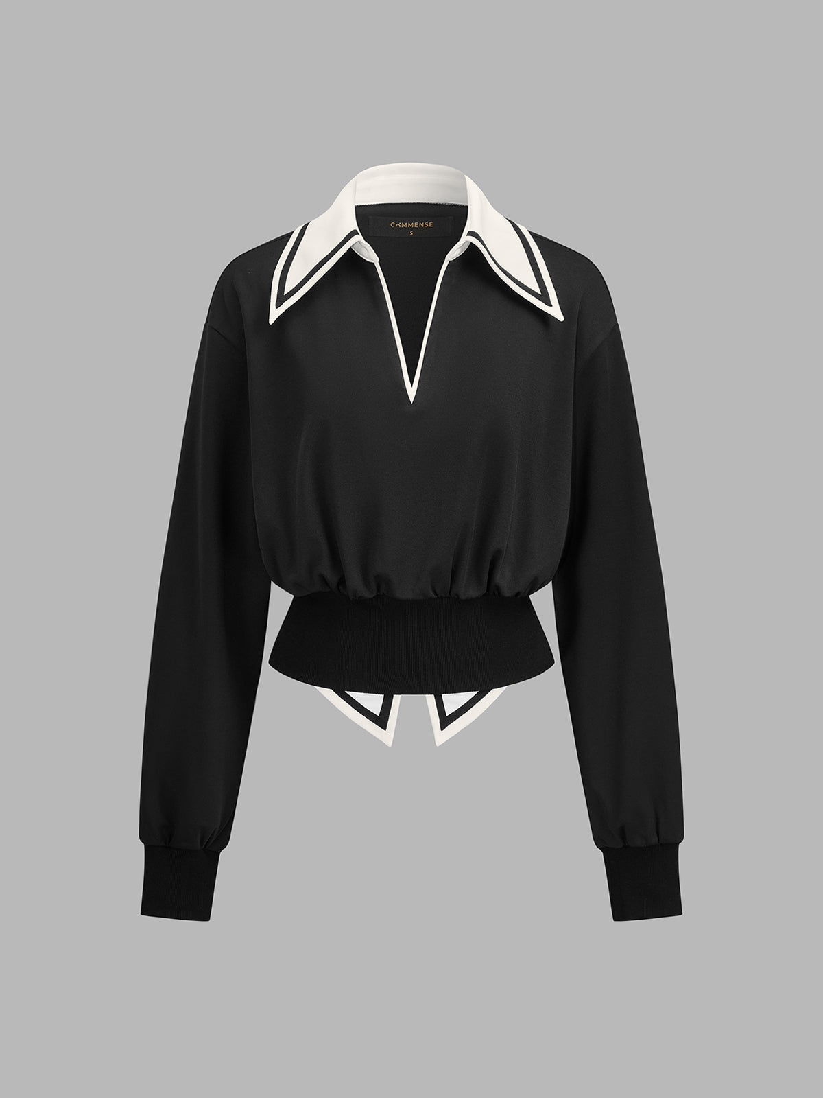 Blouse Courte Cécilia à Col Contrasté, vue 2